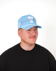 Powder Blue Corduroy Cougar Y Rope Hat - Blue
