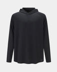 Hooded Cardinal Long Sleeve Black Workout Shirt - Cardinal
