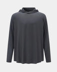 Hooded Cardinal Long Sleeve Charcoal Workout Shirt