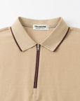 Vanguard Zip Polo Tan Collar