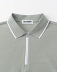 Vanguard Zip Polo Slate Green Collar