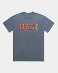 4th of July USA Golf Faded Indigo T-shirt