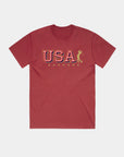 4th of July USA Golf Faded Cardinal T-shirt