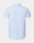 Phenom Classic Light Blue Striped Short Sleeve Dress Shirt
