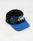 BYU Fade Hat Black Royal Brim 2 Logo Cougar – side angle