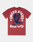 4th of July USA Eagle Faded Cardinal T-shirt