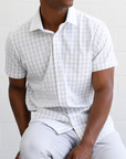 Phenom Classic Grey Tartan Short Sleeve Dress Shirt - Grey