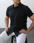 Phenom Classic Black Short Sleeve Dress Shirt