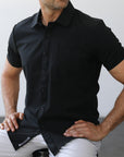 Phenom Classic Black Short Sleeve Dress Shirt