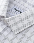 Phenom Classic Grey Tartan Short Sleeve Dress Shirt - Grey