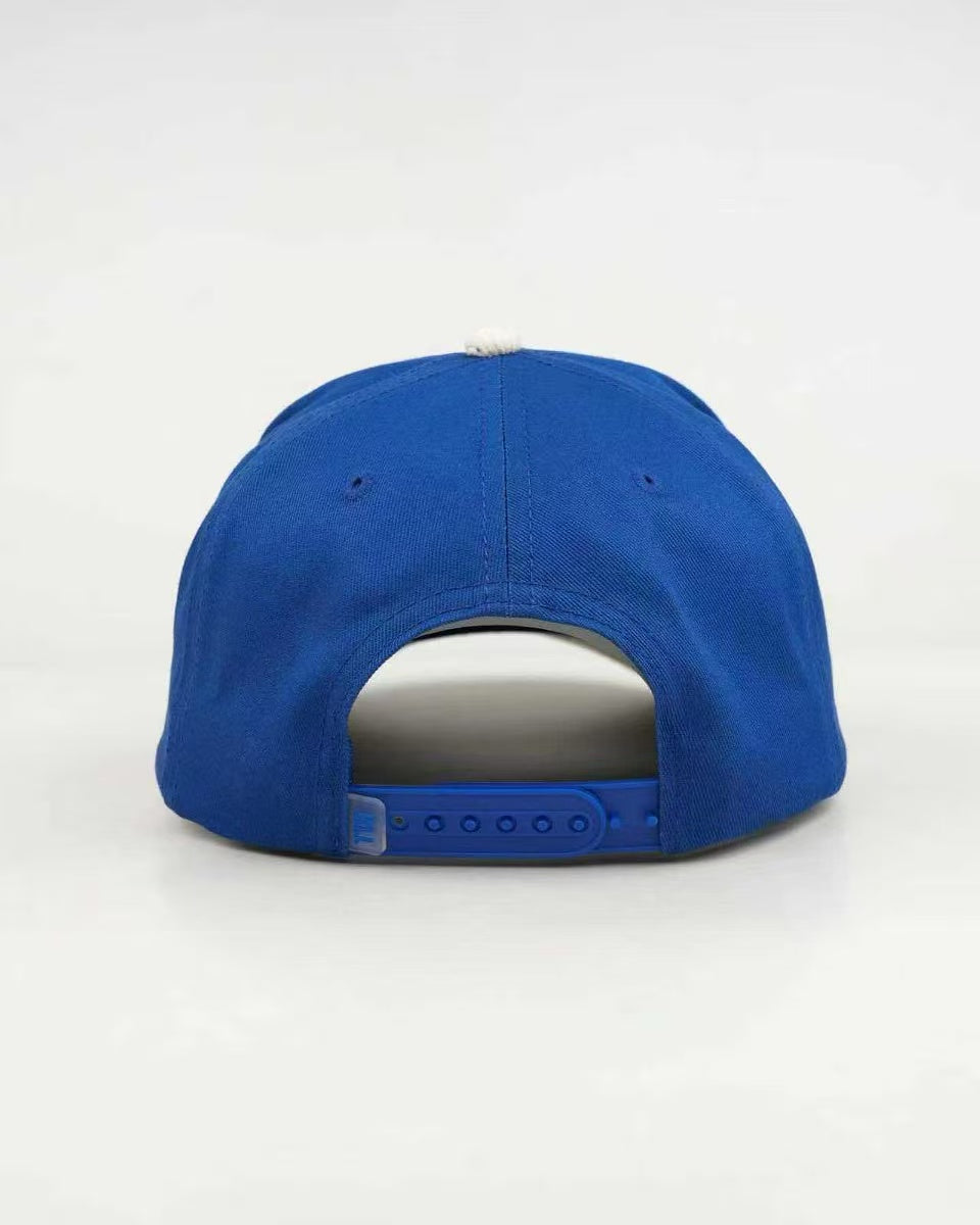 BYU Fade Hat Royal Natural Brim 2 Logo Y – back view