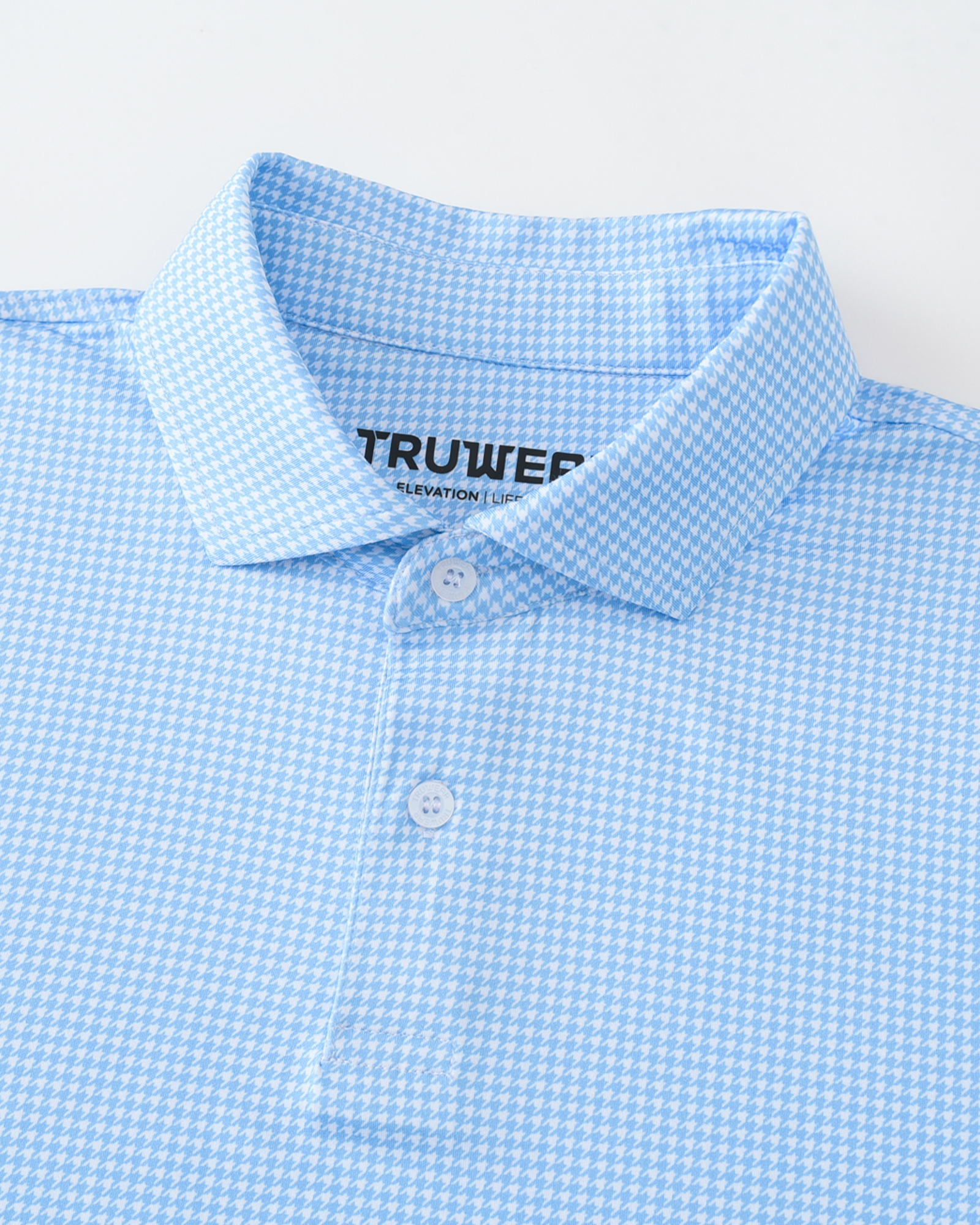 Elevation Polo Blue Houndstooth