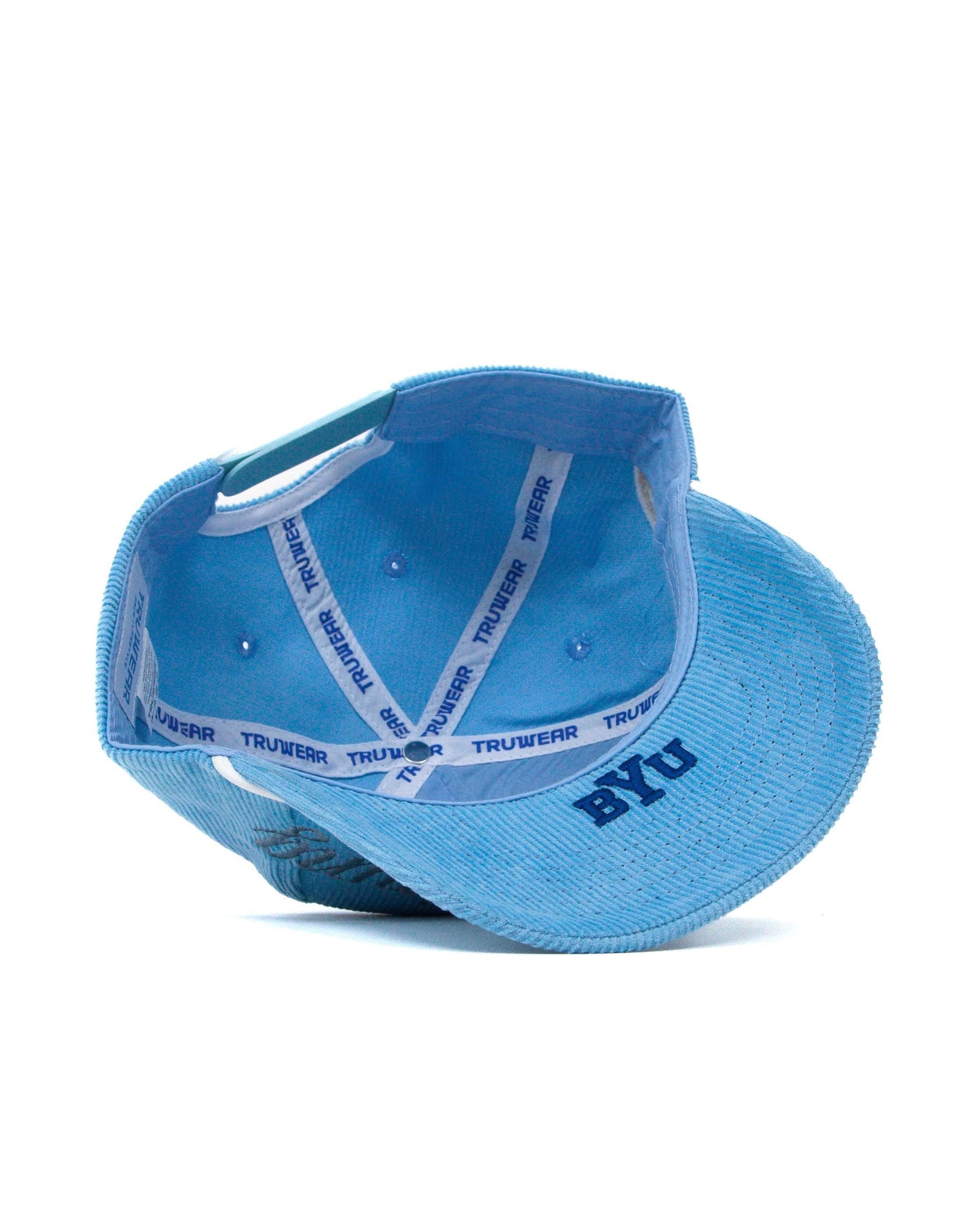 Powder Blue Corduroy Cougar Y Rope Hat - Blue