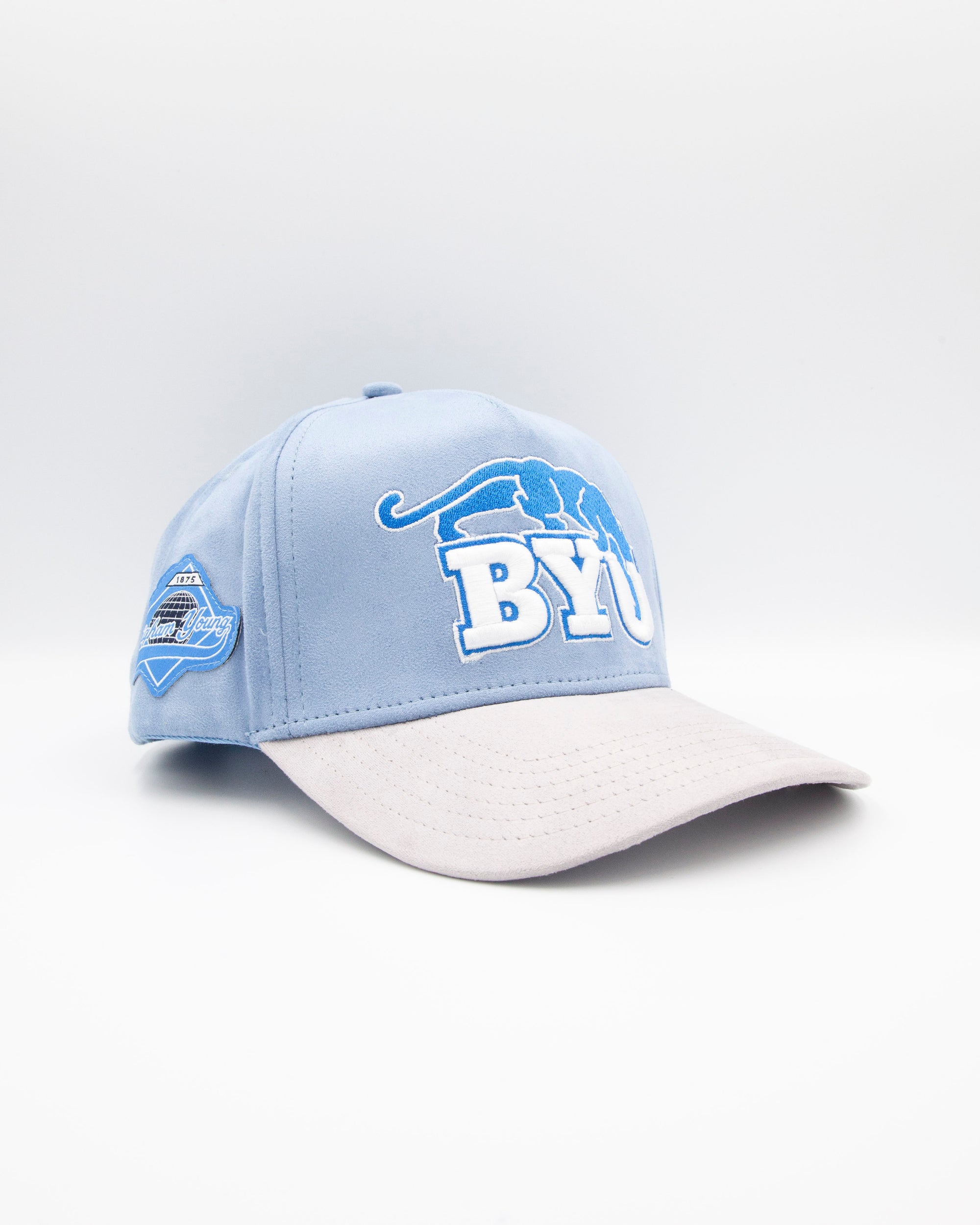 BYU Light Blue &amp; Grey Brim Suede Fade Hat
