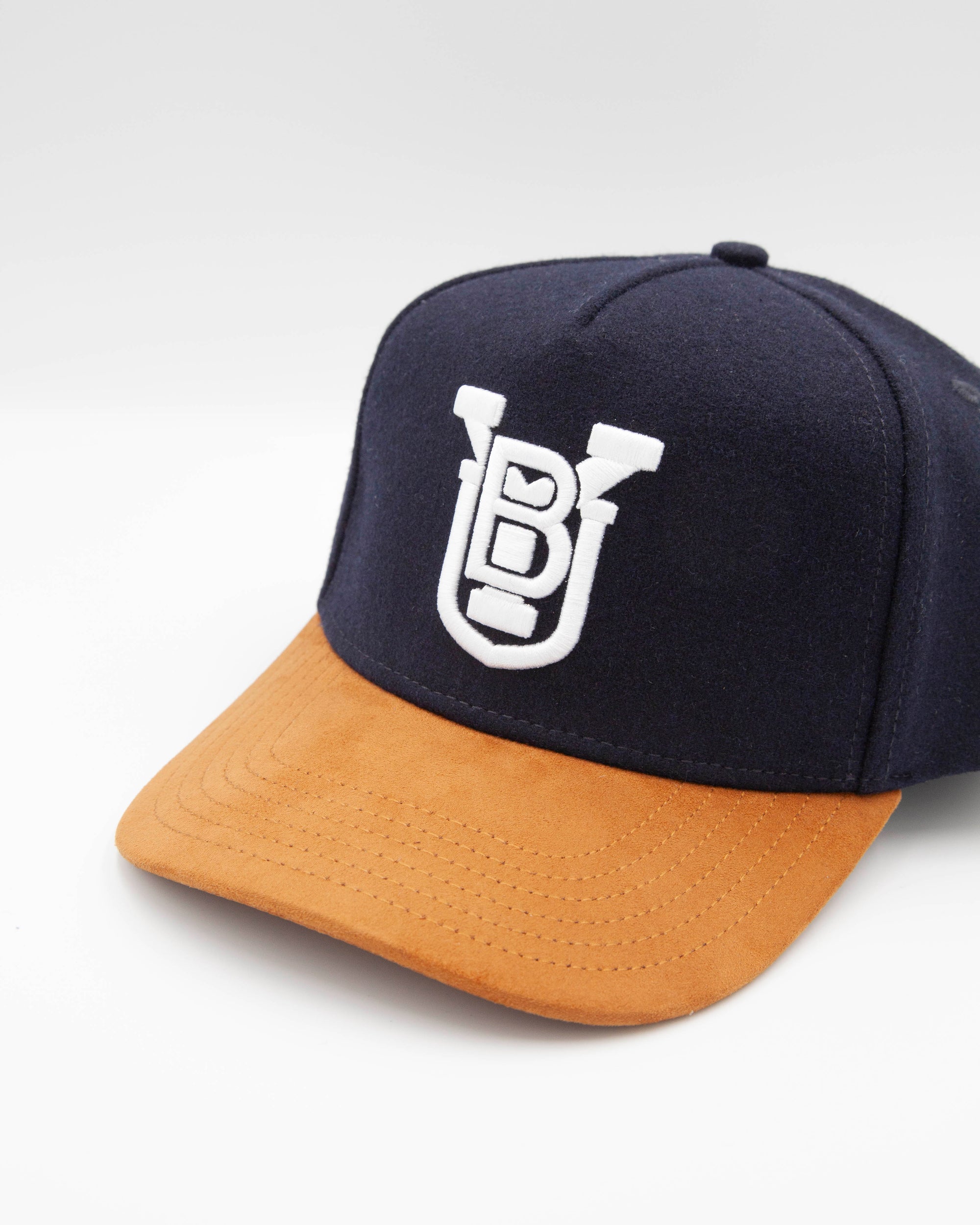 BYU Stacked Navy &amp; Tan Suede Brim Fade Hat