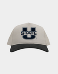 USU Cream Black Cord Brim Fade Hat