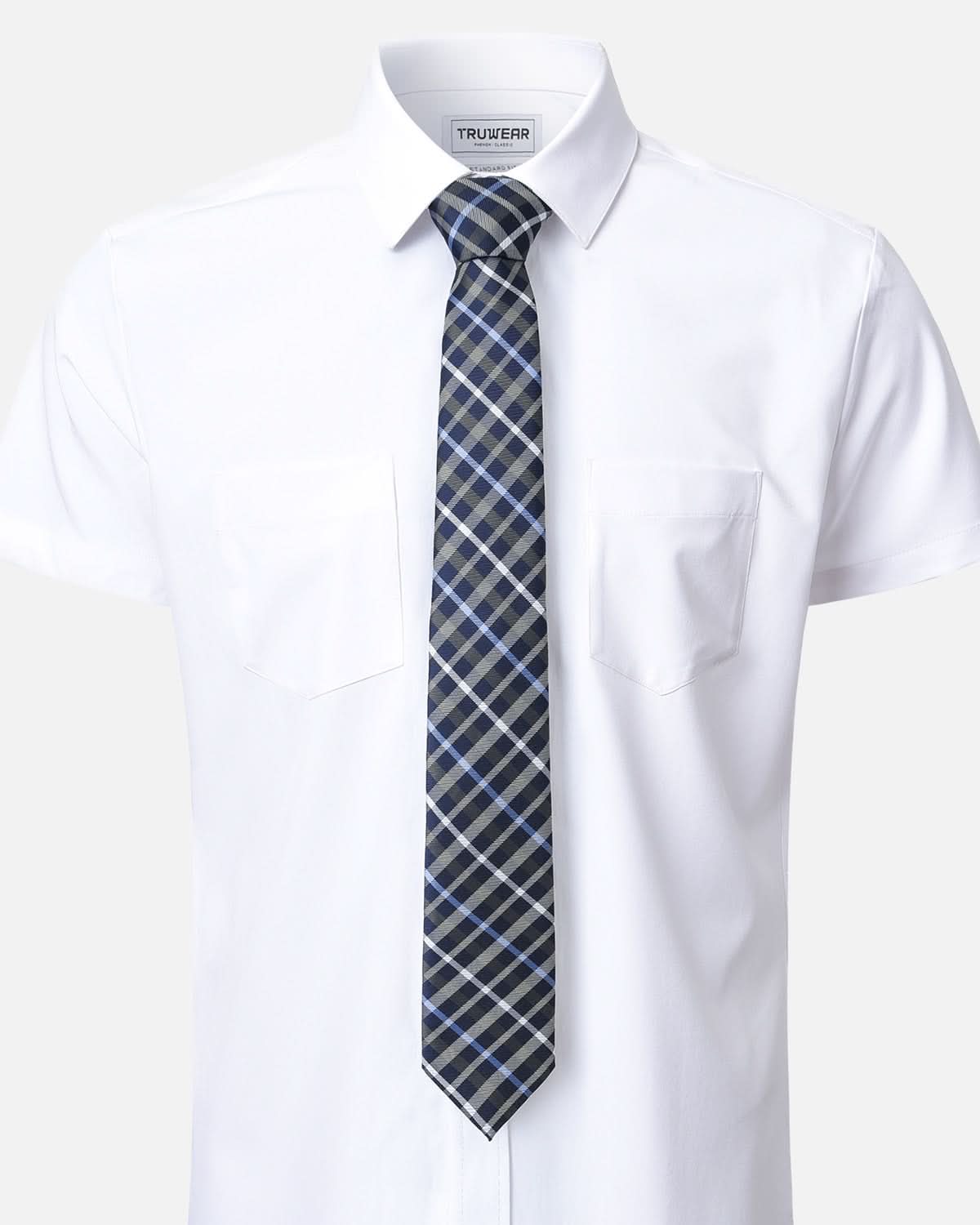 Immortal Charcoal Powder Blue &amp; Navy Striped Tie - Blue &amp;