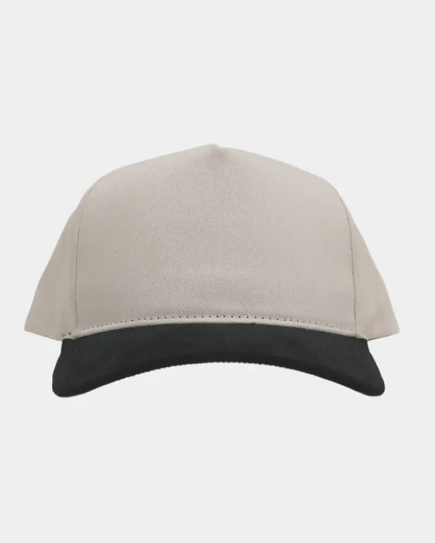 Cream Black Cord Brim Fade Hat - Cream