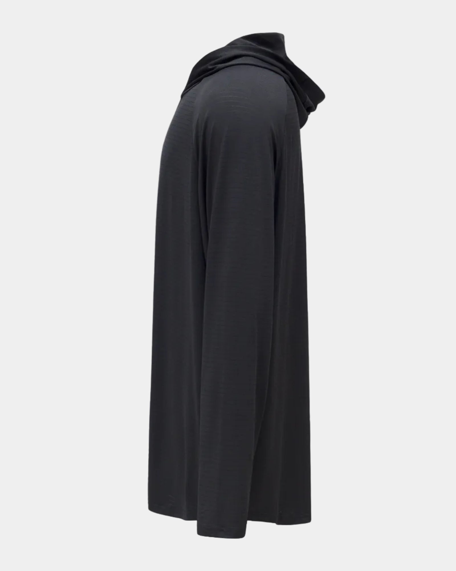 Hooded Cardinal Long Sleeve Black Workout Shirt - Cardinal