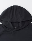 Hooded Cardinal Long Sleeve Black Workout Shirt