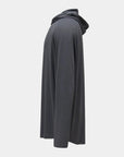 Hooded Cardinal Long Sleeve Charcoal Workout Shirt