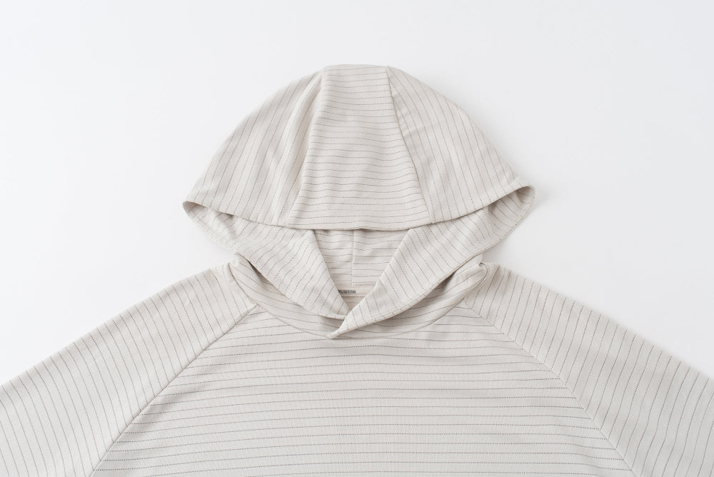 Hooded Cardinal Long Sleeve Cream Workout Shirt