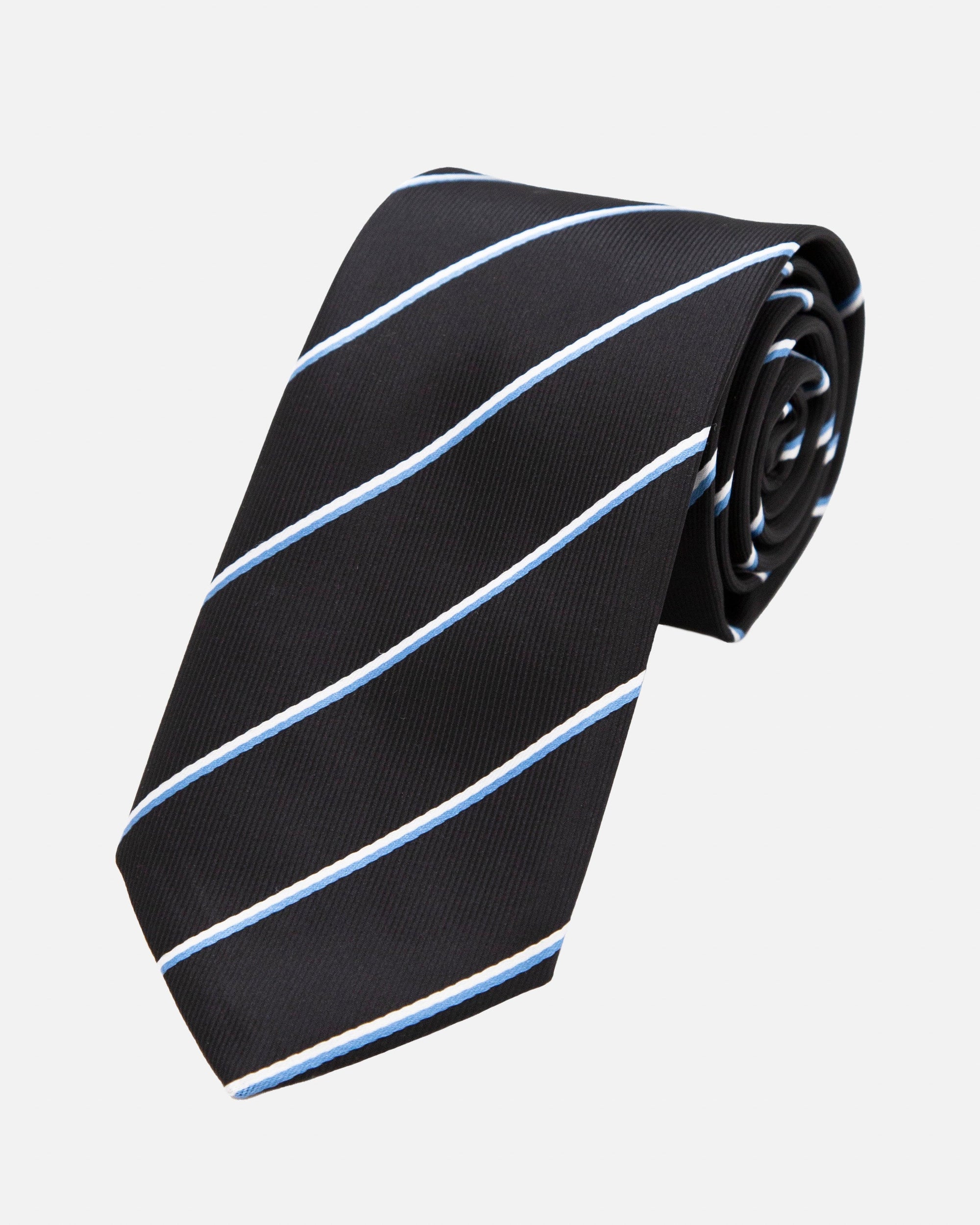 Immortal Black and Blue Stripe Tie - Black