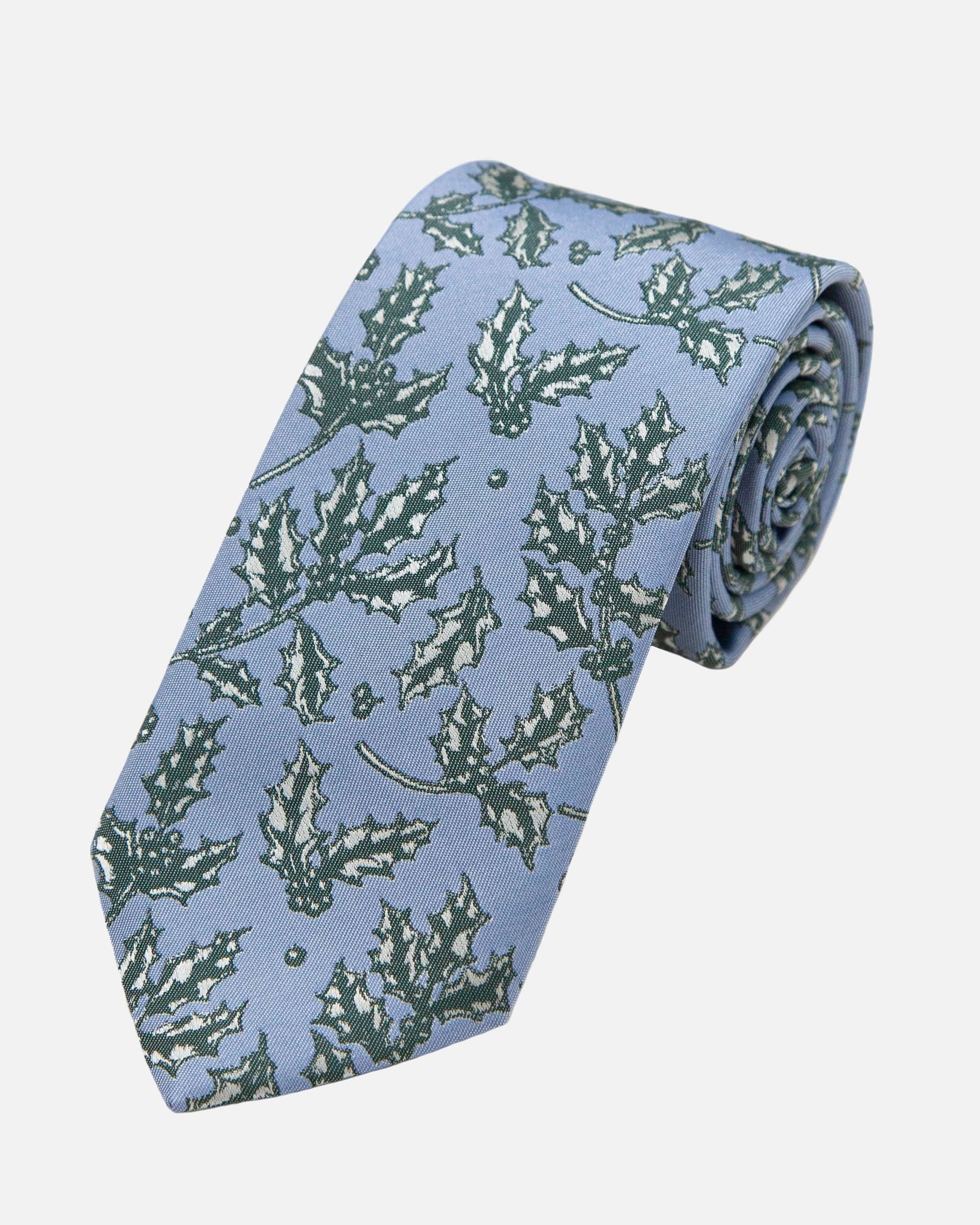 Immortal Blue Holly Tie - Blue