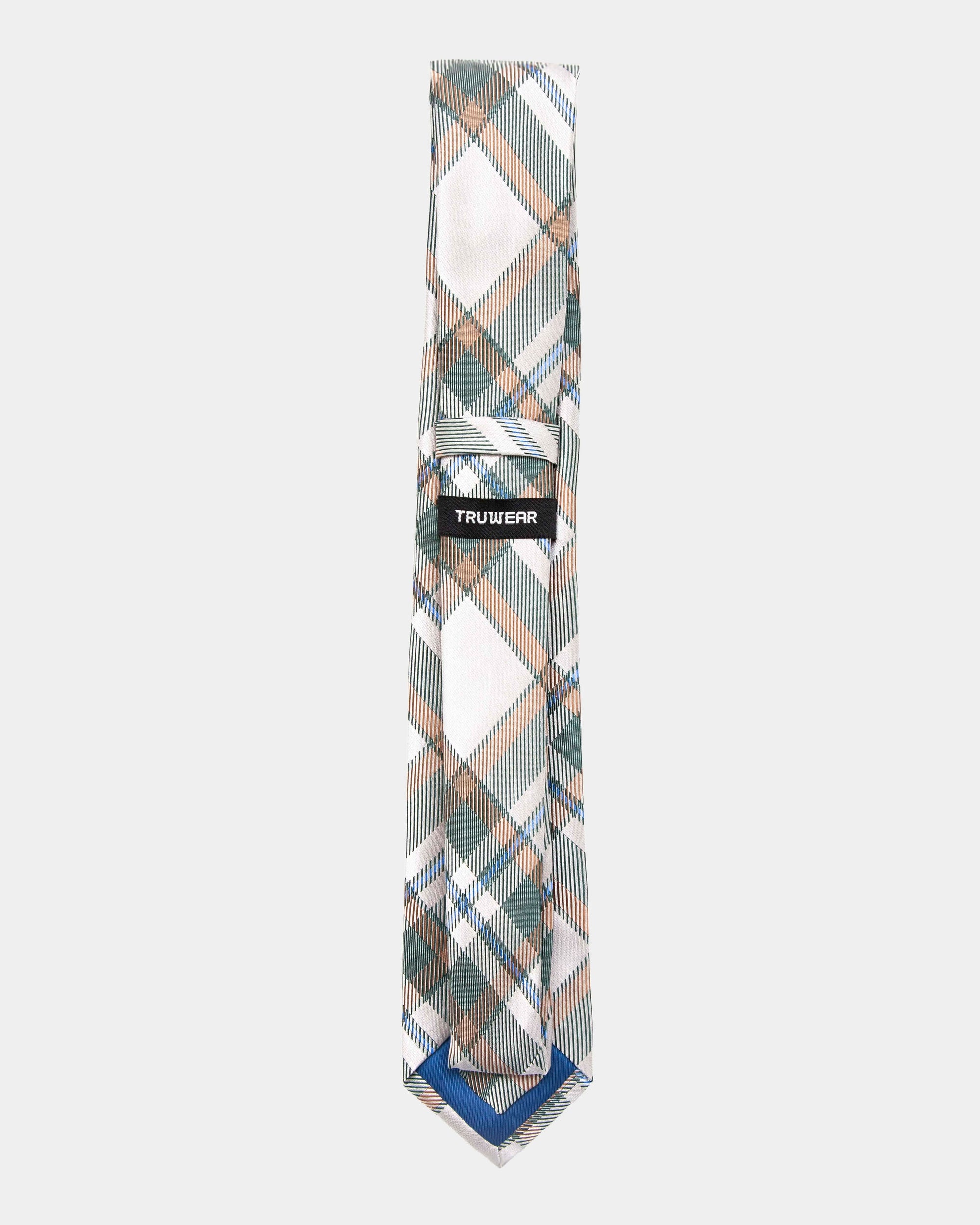 Immortal Crème Green Plaid Tie - Green