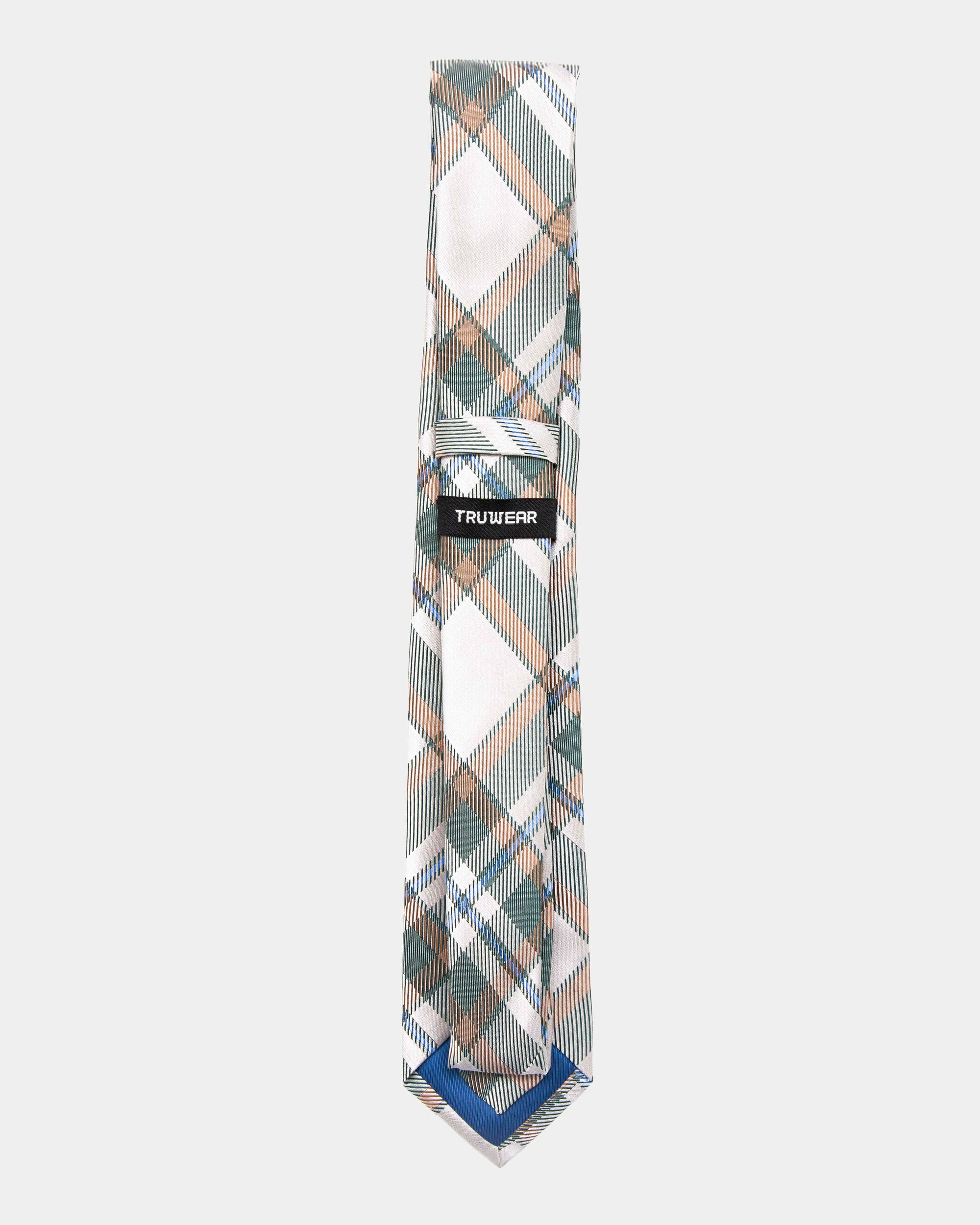 Immortal Crème Green Plaid Tie - Green