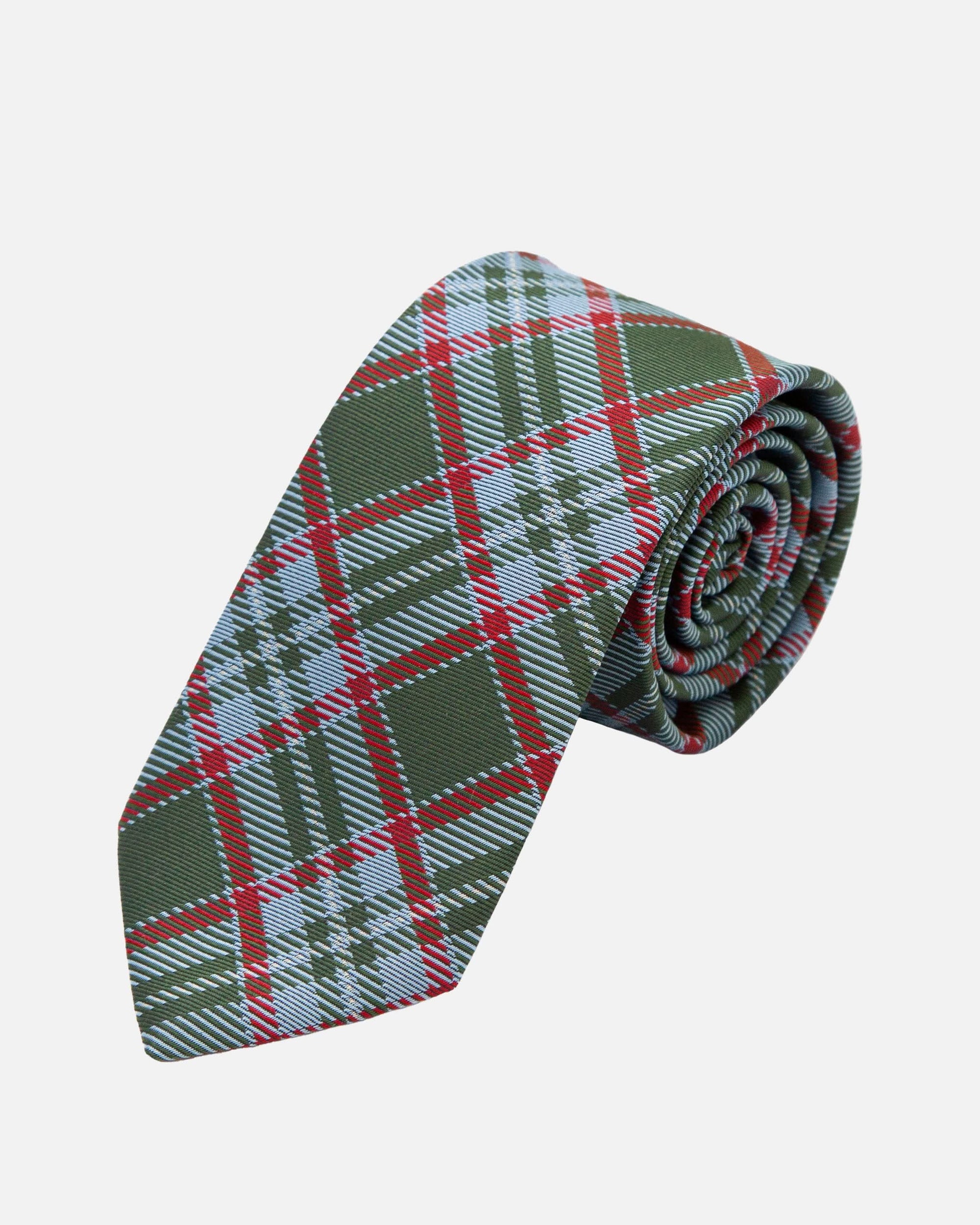 Immortal Tartan Cream Red Tie - Cream