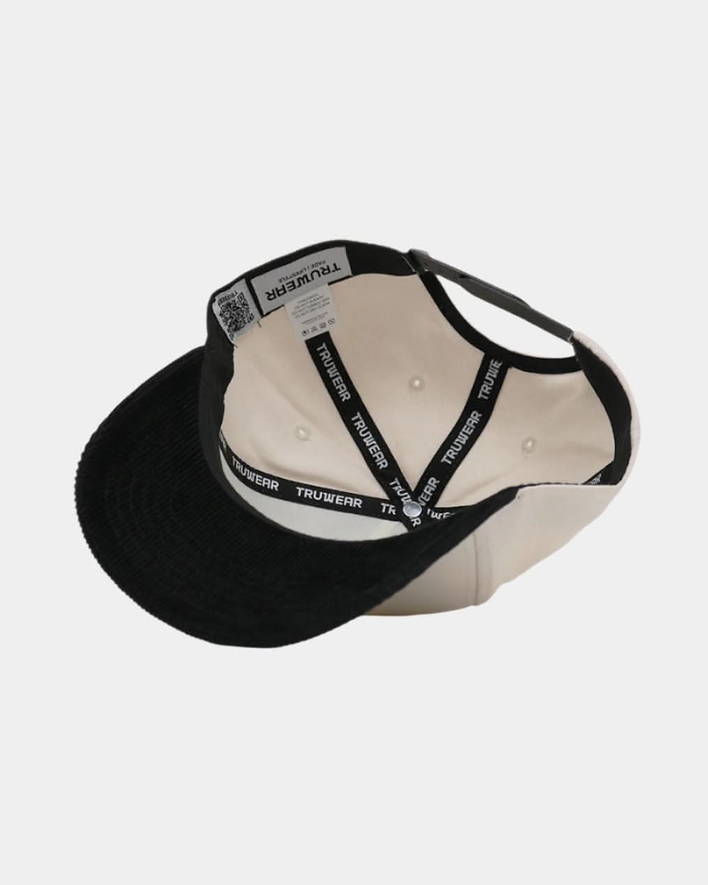 Cream Black Cord Brim Fade Hat - Cream
