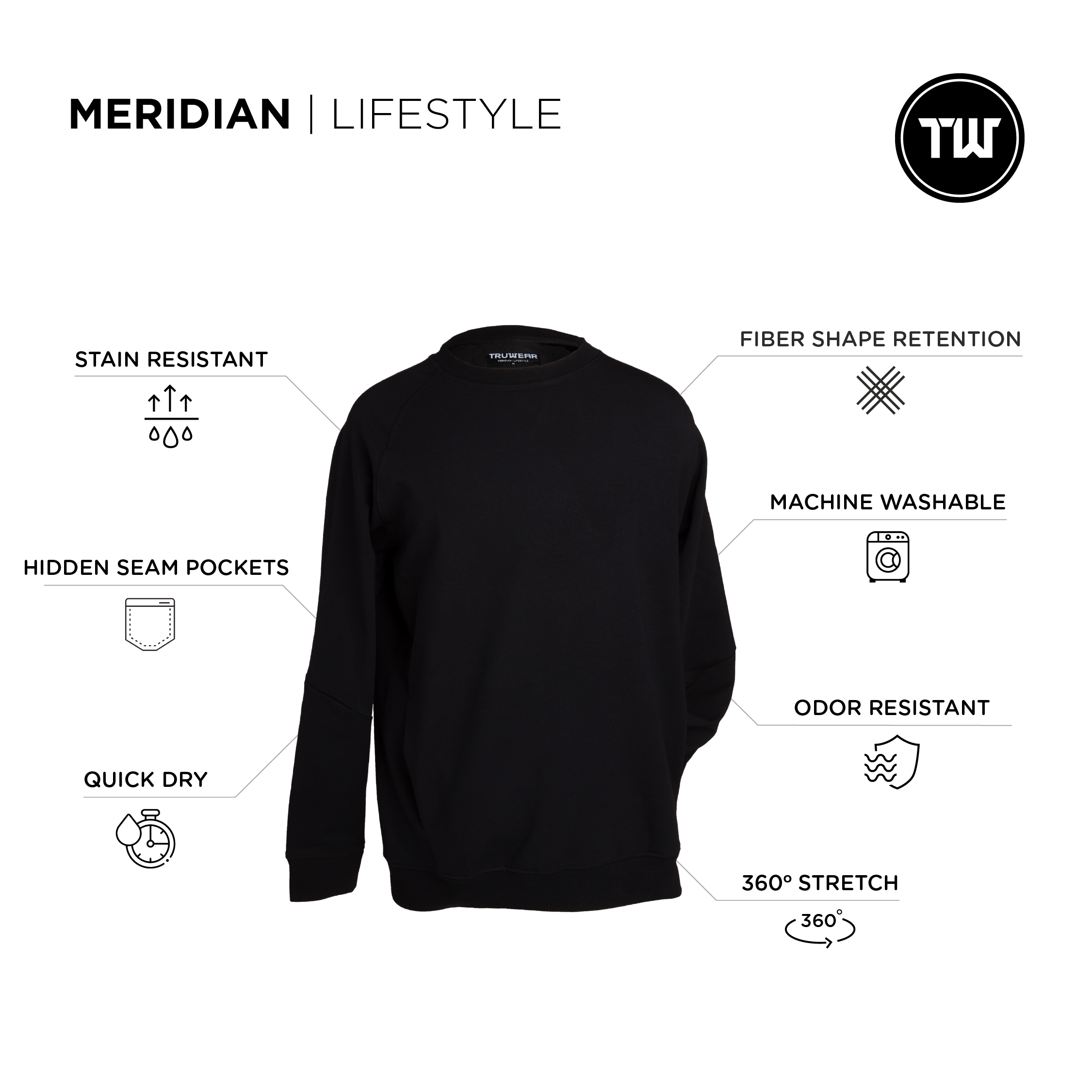 Meridian Black Crewneck