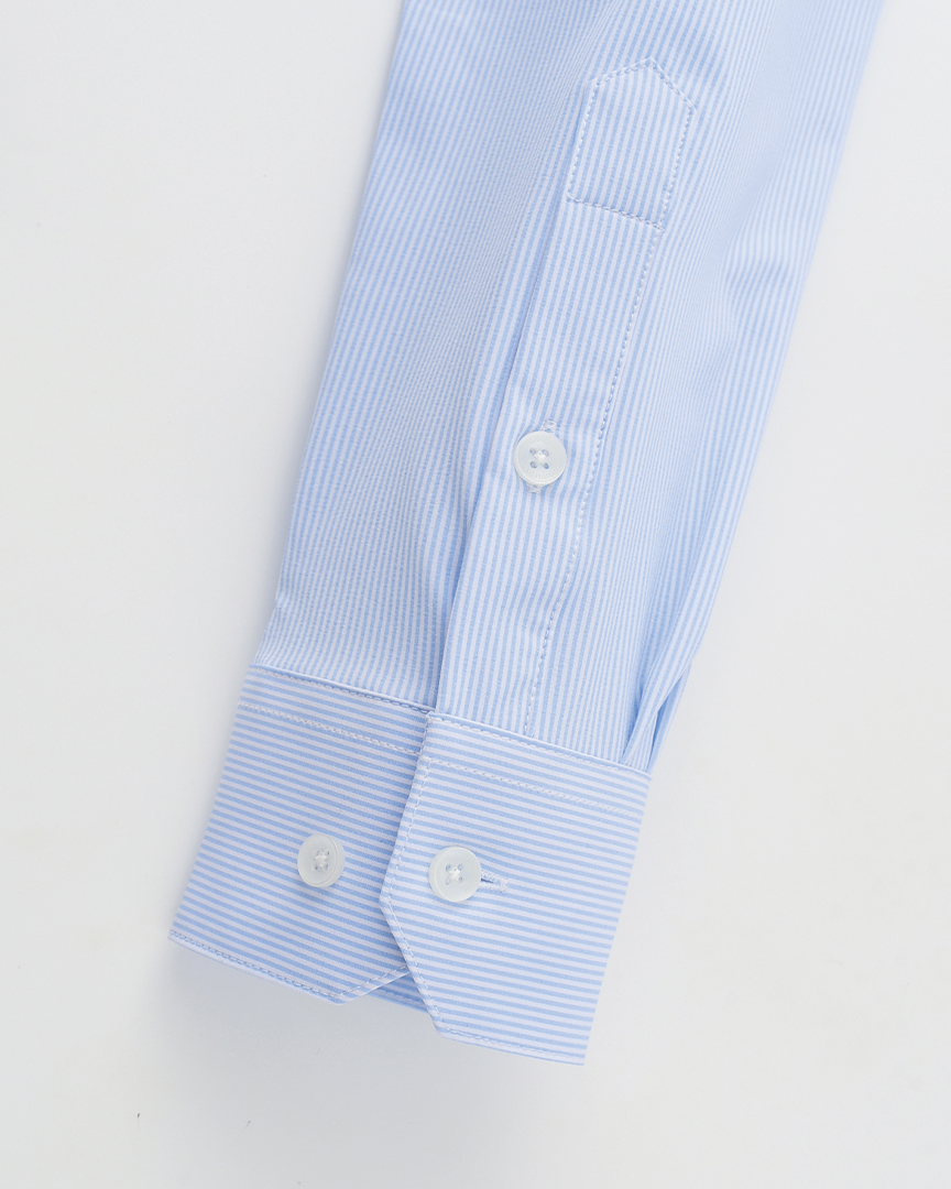 Phenom Professional Light Blue Striped Long Sleeve Men&#39;s Dress Shirt