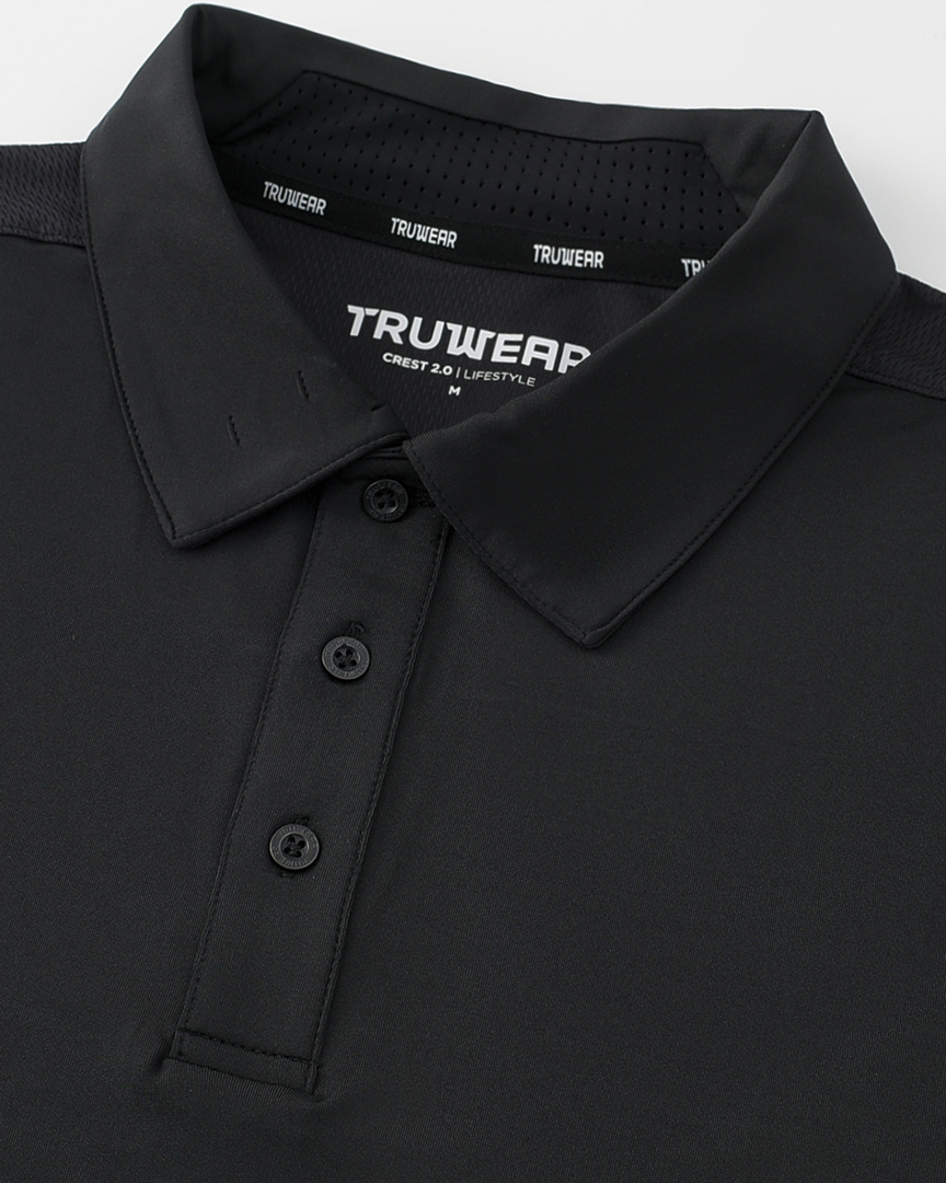 Crest 2.0 Black Long Sleeve Polo