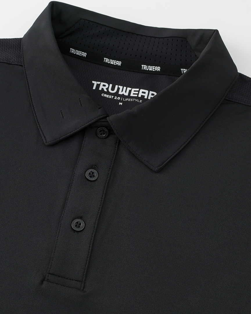 Crest 2.0 Polo Black Long Sleeve - 2.0 Black