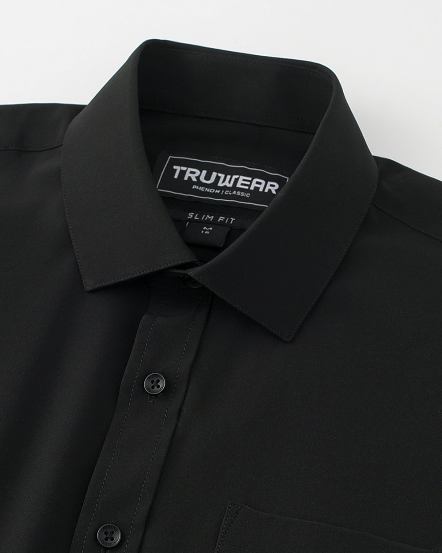 Phenom Classic Black Short Sleeve Dress Shirt - Black