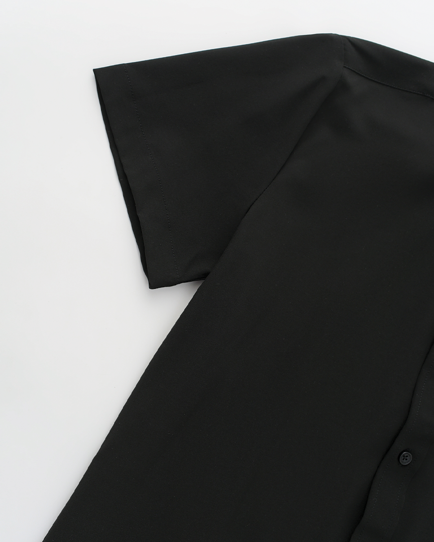 Phenom Classic Black Short Sleeve Dress Shirt - Black
