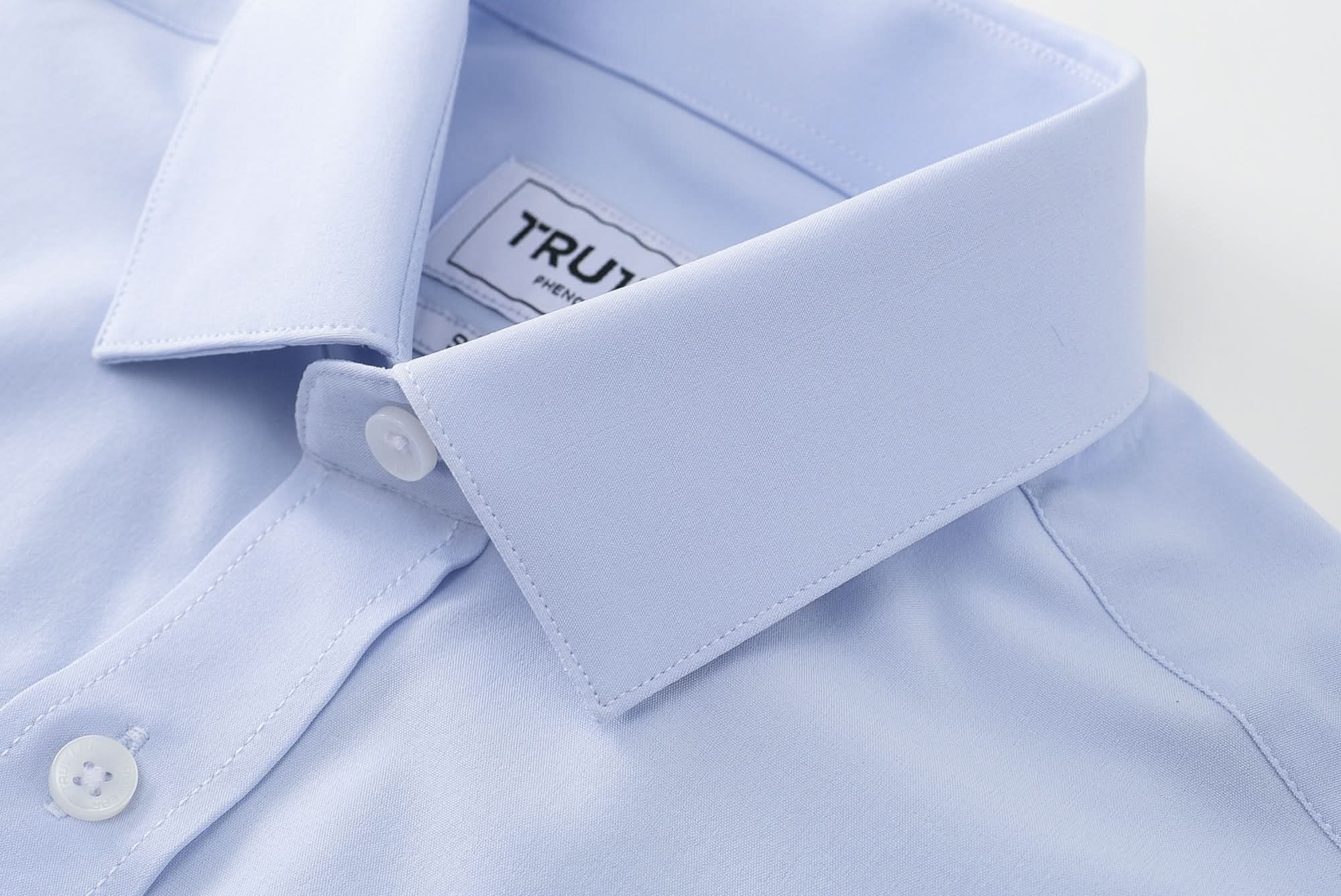 Phenom Classic Light Blue Short Sleeve Dress Shirt - Blue