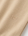 Vanguard Zip Polo Tan Logo