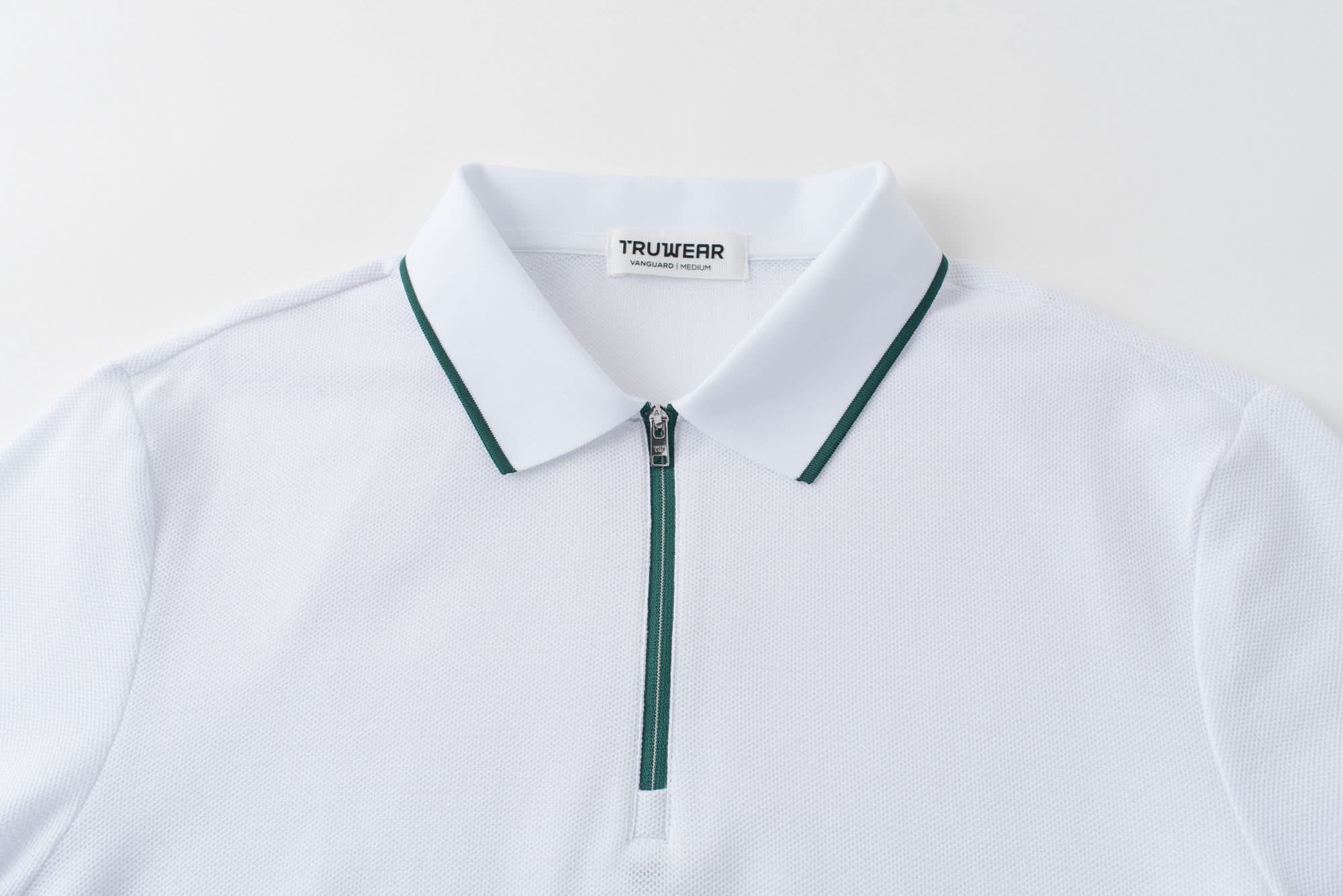 Vanguard Zip Polo White Collar