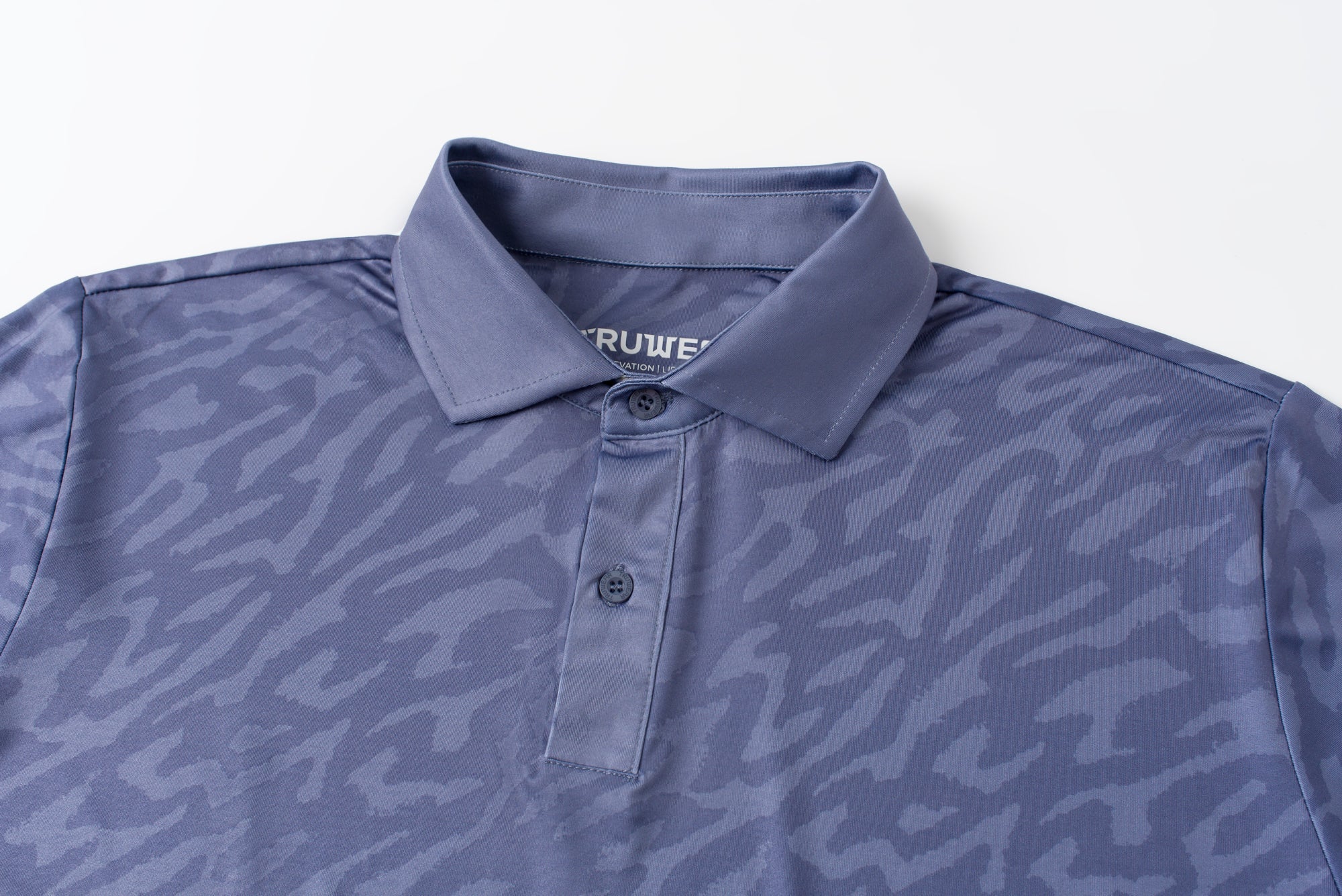 Elevation Polo Tiger Stripe Steel Blue - Blue