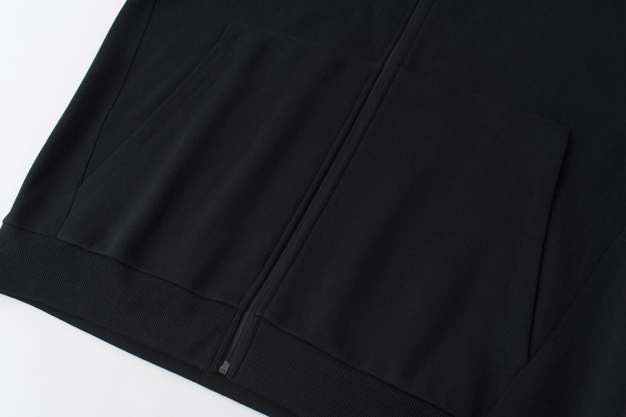 Atlas Full Zip Hoodie Black Front Pockets