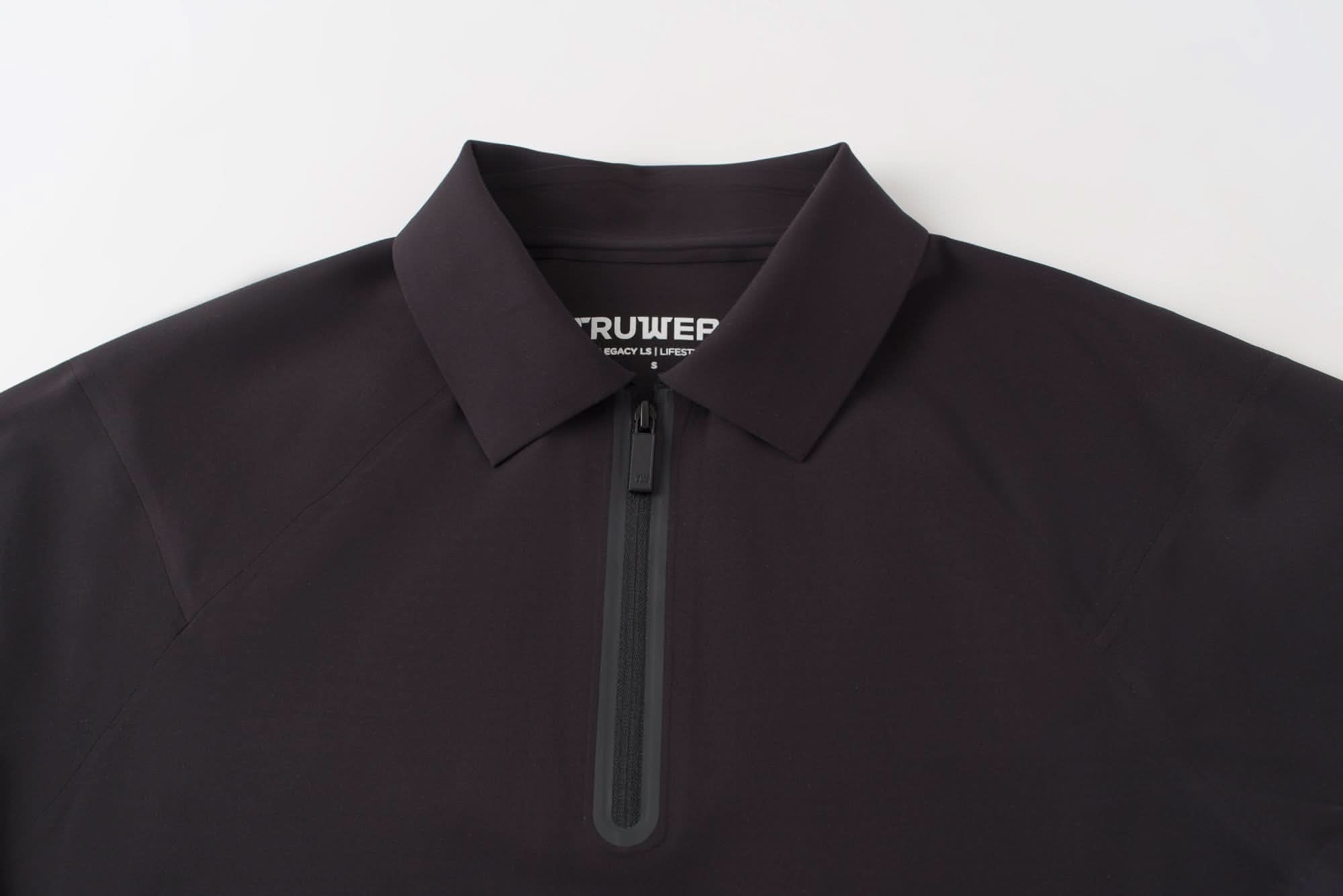Legacy Long Sleeve Black Polo Collar