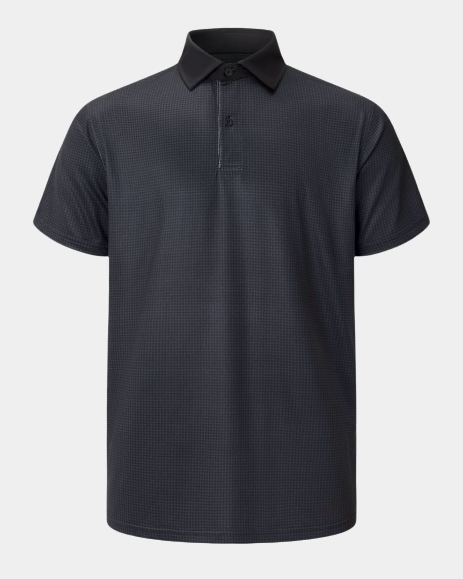 Elevation Polo Black Houndstooth - Black