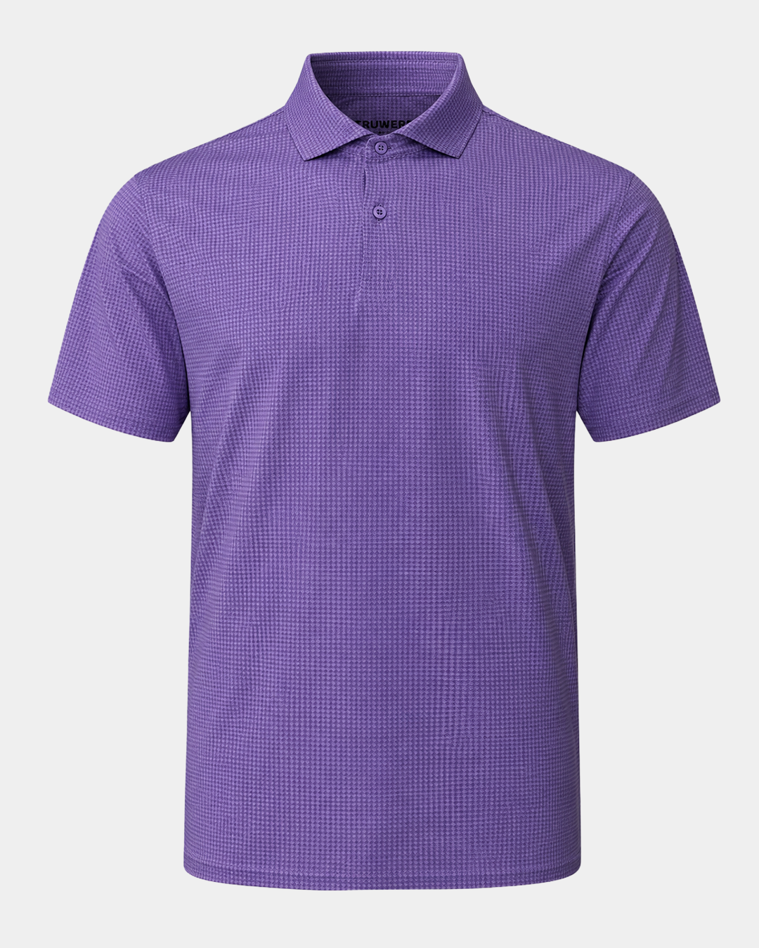 Elevation Fig Purple Houndstooth Polo Front