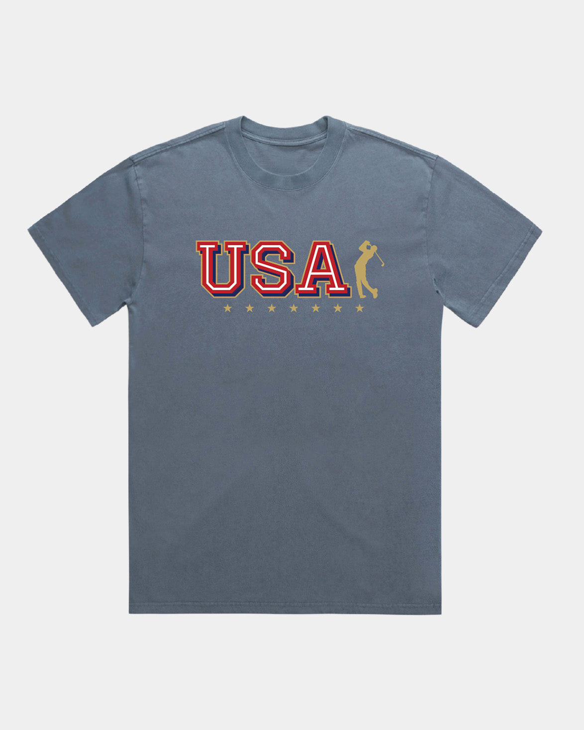 4th of July USA Golf Faded Indigo T-shirt