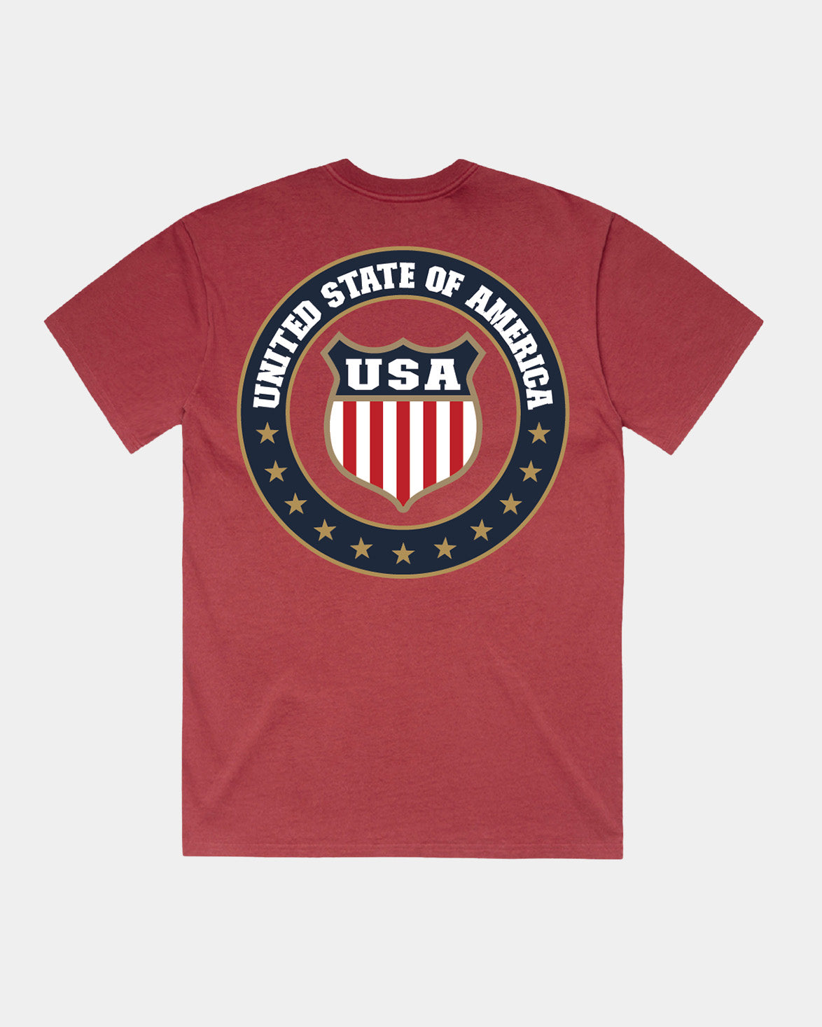 4th of July USA Golf Faded Cardinal T-shirt