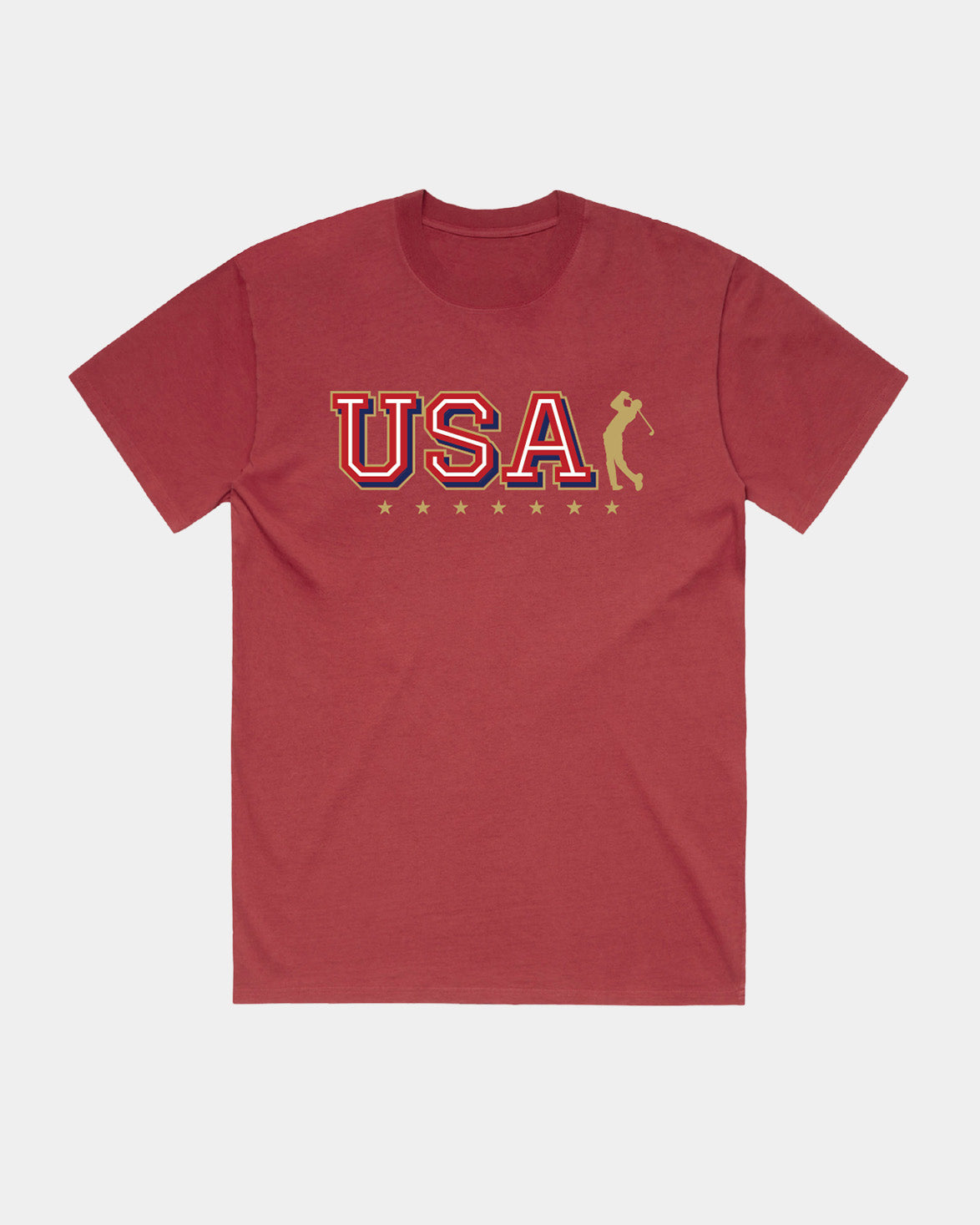 4th of July USA Golf Faded Cardinal T-shirt