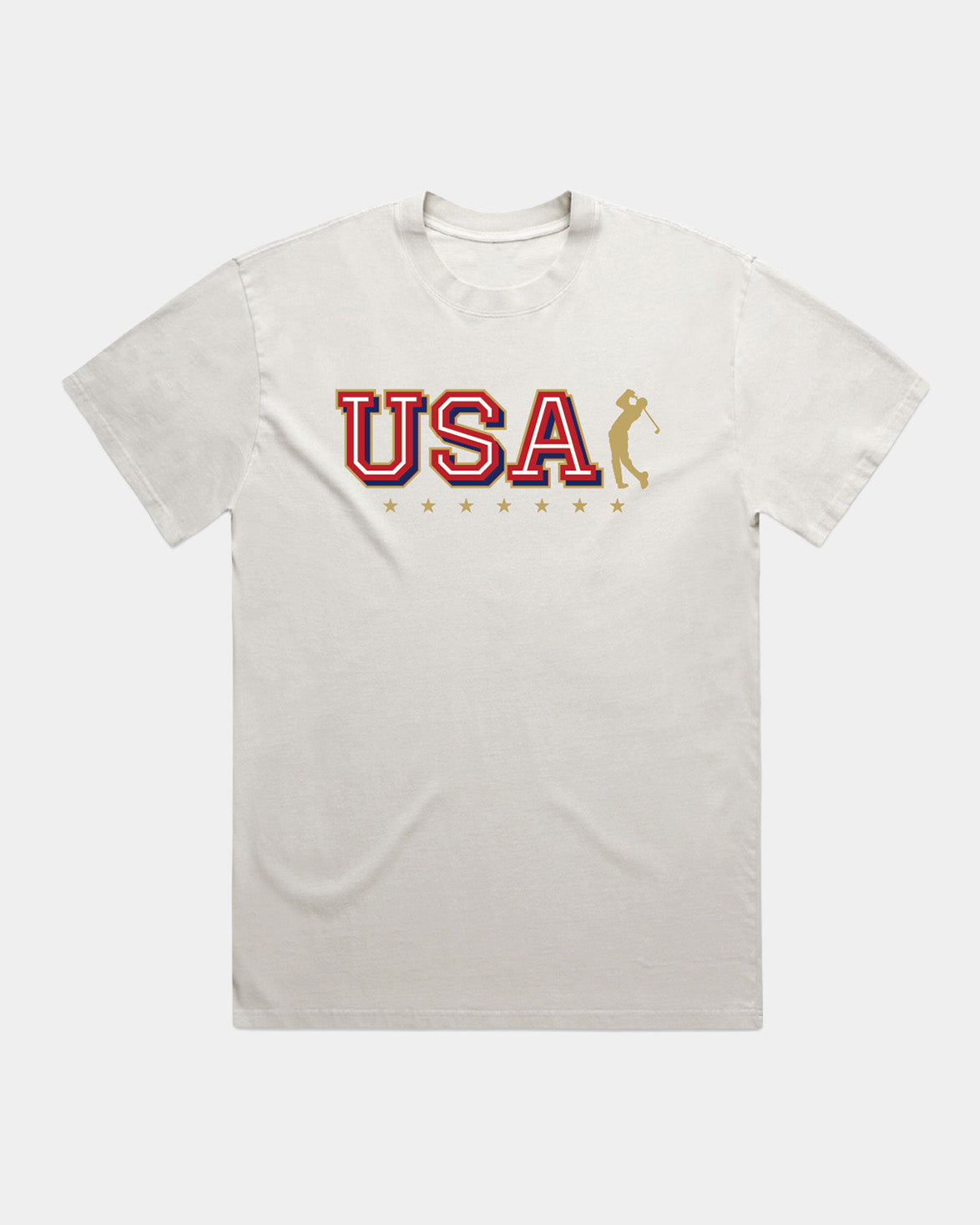 4th of July USA Golf Faded Bone T-shirt